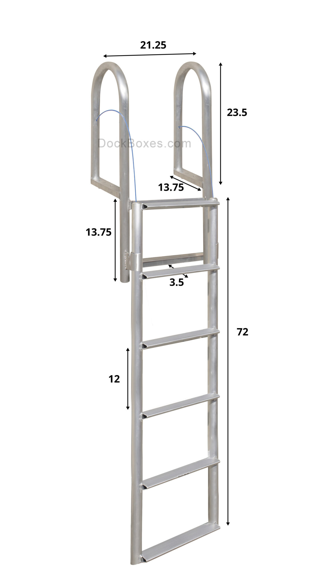 6 Step Floating Dock Lift Ladder (Short Base) Dock Boxes