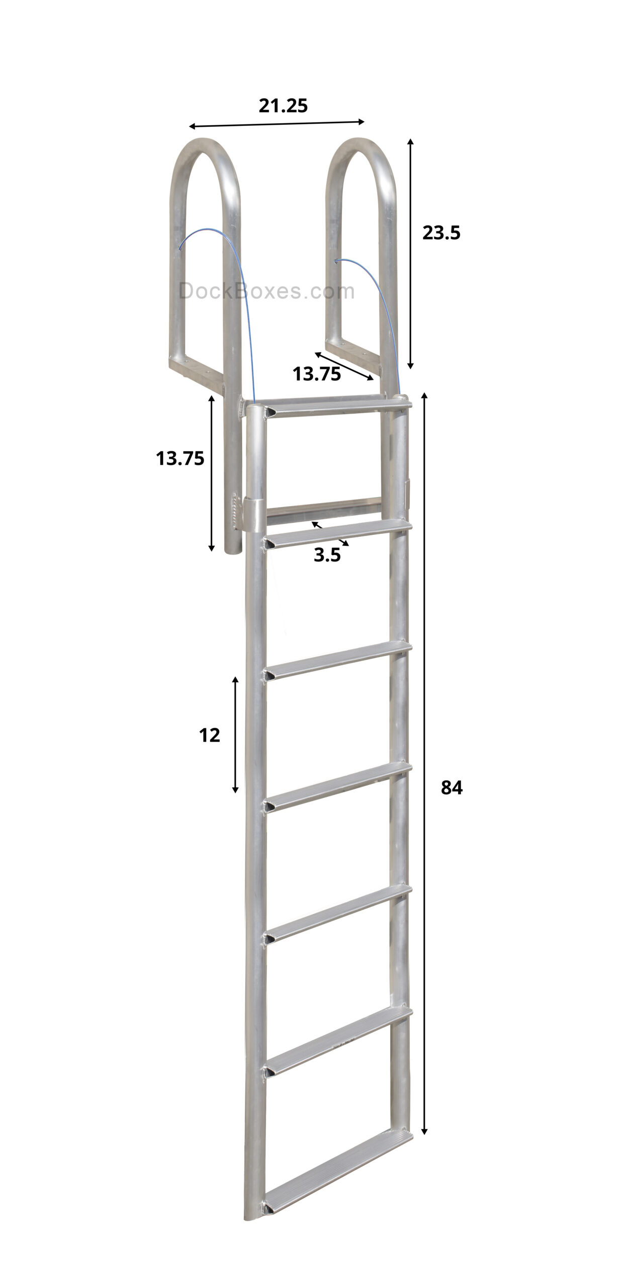 7 Step Floating Dock Lift Ladder (Short Base) Dock Boxes