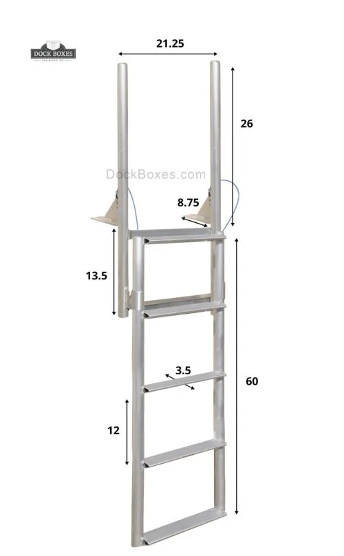 5 Step Finger Pier Floating Dock Lift Ladder (Short Base)