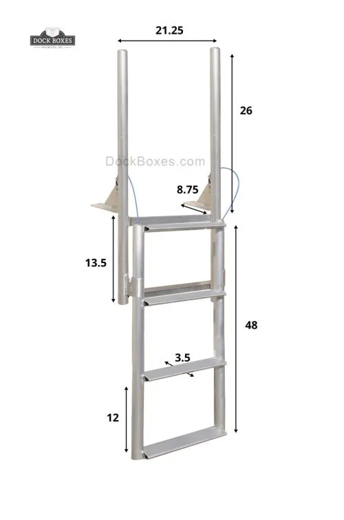 4 Step Finger Pier Floating Dock Lift Ladder (Short Base)