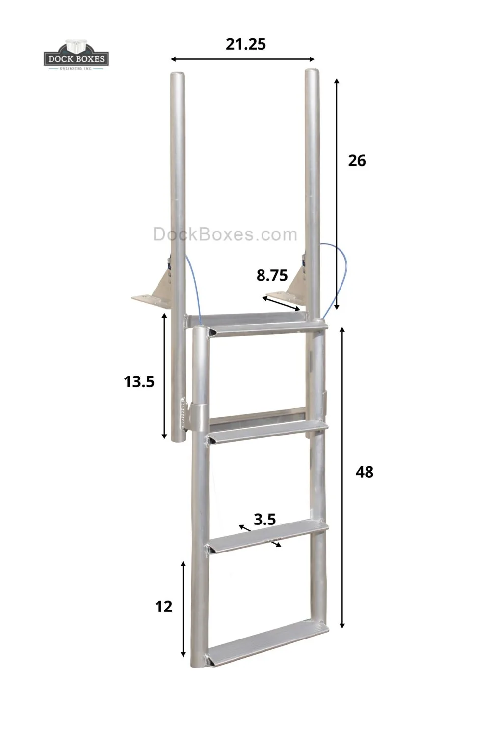 4 Step Finger Pier Floating Dock Lift Ladder (Short Base)