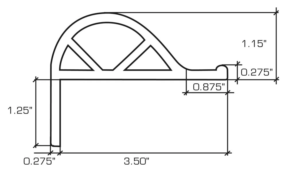 RR-5002 dock bumper specification drawing