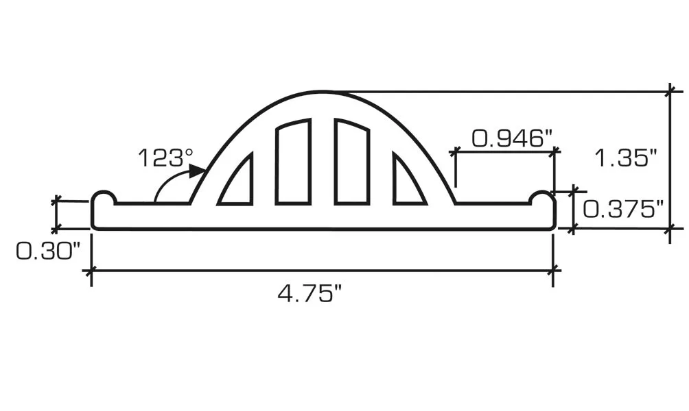 RR-5008 dock bumper specification drawing