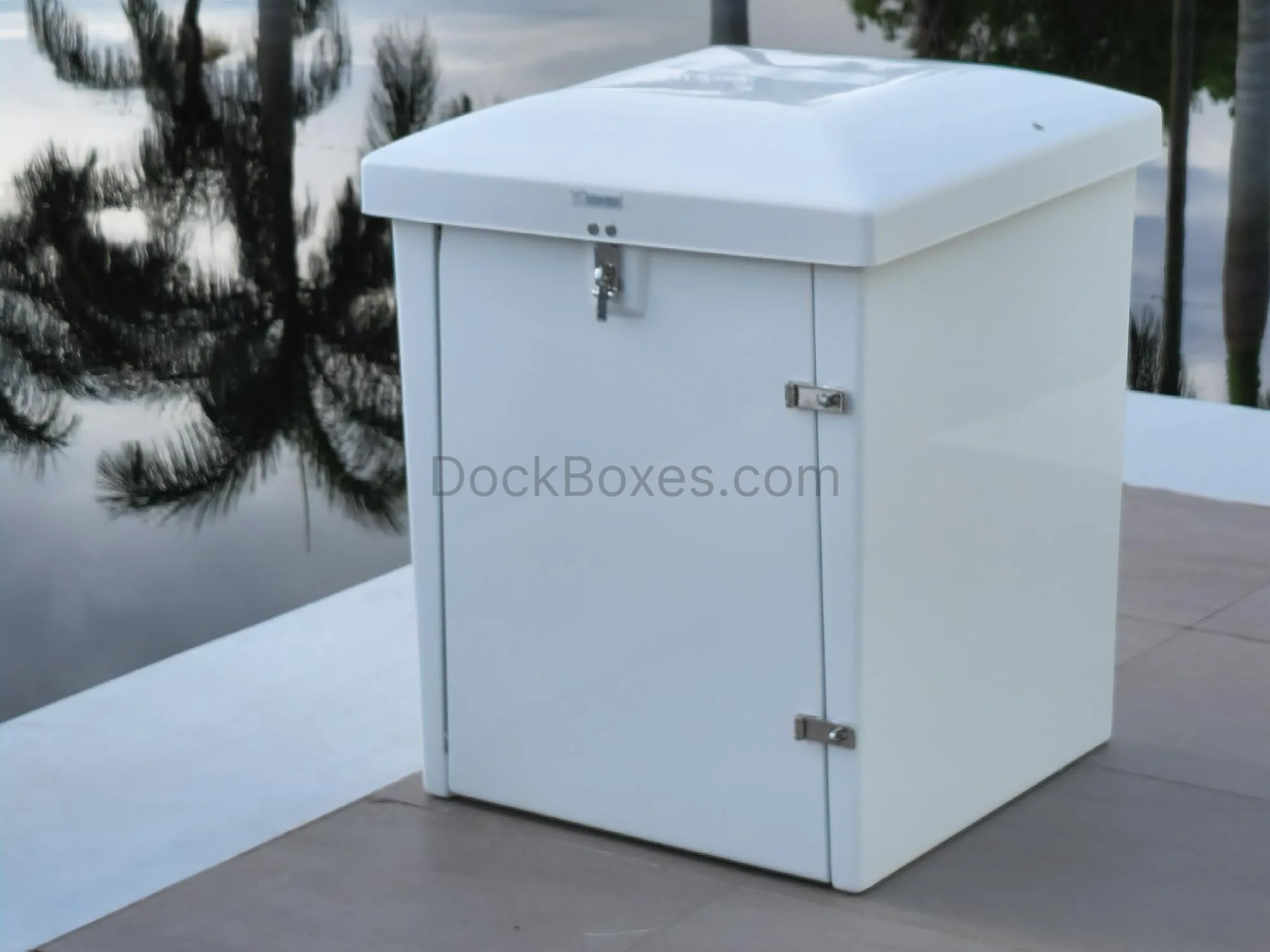 TR2 Fiberglass Trash Container Installed on Dock