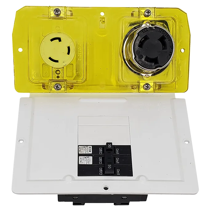 MPL1122A - 30A-50A Amber Faceplate Assembly with Breakers