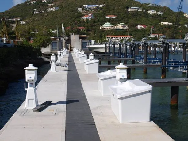 New marina build in Saint Martin choose the model model 600 seat top for convenient access for seating and maximum dock storage space