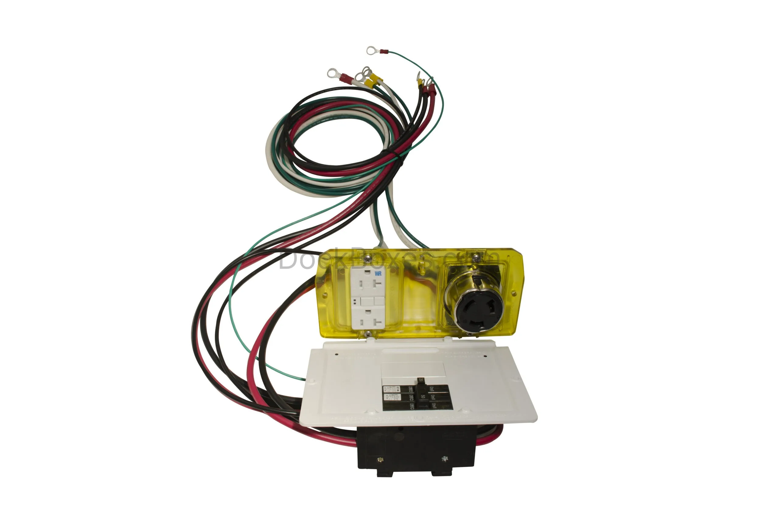MPL1124A 50A-20GFCI Amber Faceplate Assembly w/Breakers
