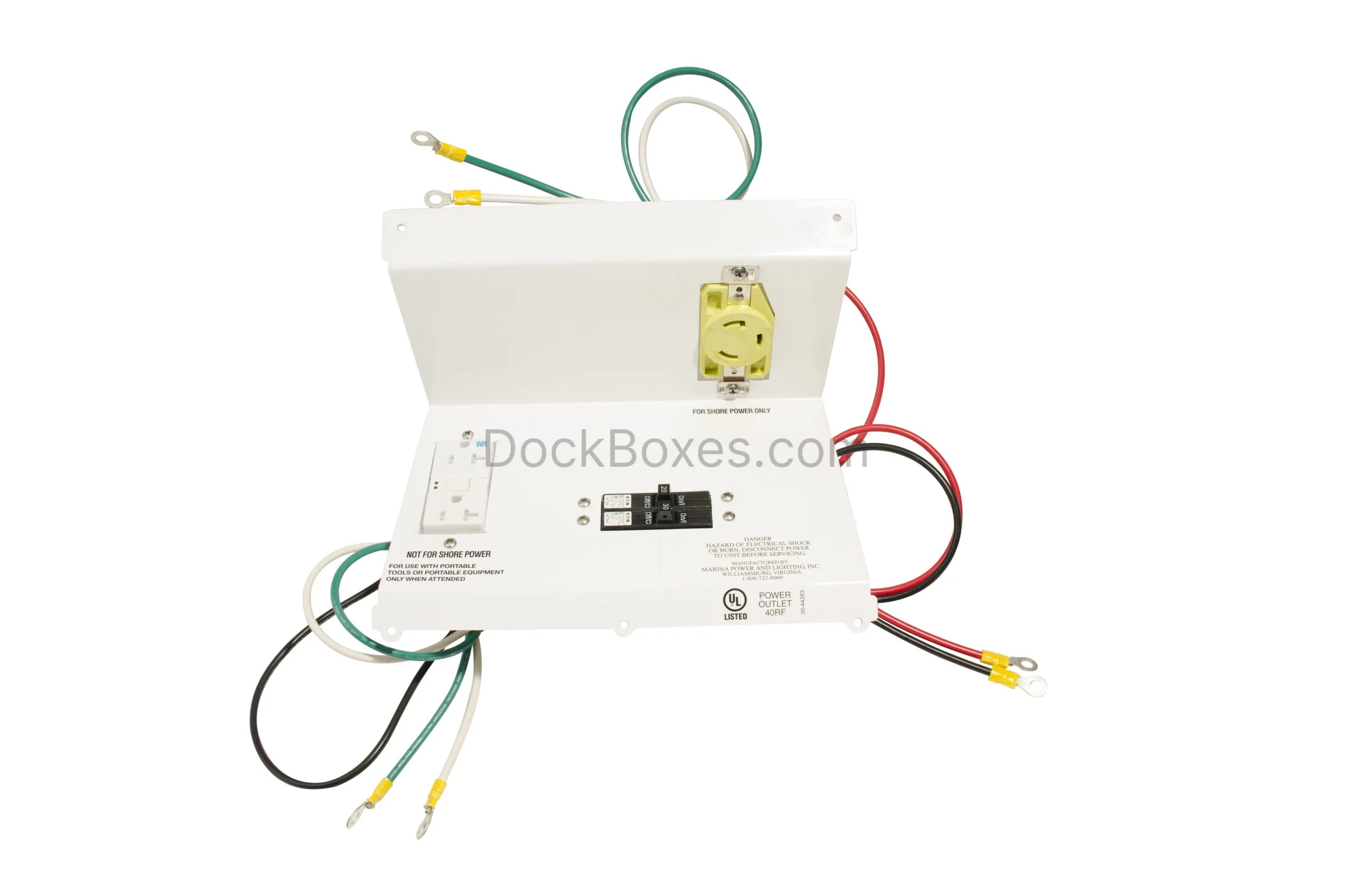 RV1154A 30A-20GFI Faceplate Assembly w/Breakers